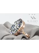 Oro rosa antiguo original de 14k Circón Anillo Joyería vintage vrc113r